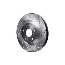 Rotor de freio R1 Concepts perfurado e com fenda prateado traseiro direito Rotor de freio R1 Concepts perfurado e com fenda prateado traseiro direito