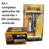 Rotta376 Kit Reparo Pneu Remendo Sem Câmara 6mm Carros Motos Com 60 Macarrão
