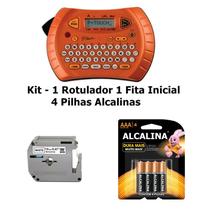 Rotulador Eletronico Brother PT70 (Laranja) 1 Fita 4 Pilhas