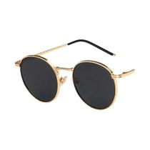 Round Metal Frame Sunglasses para homens e mulheres, moda óculos, óculos para pesca