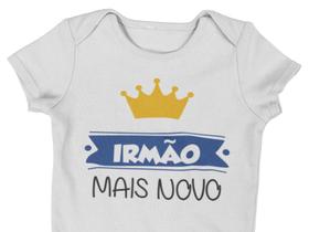 Roupa Bebê Body Irmão Mais Novo Branca