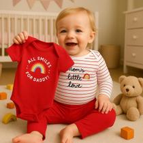 Roupa bebe Body manga longa + body manga curta + Calça com punho algodão kit 3 peças Menino Menina enxoval maternidade inverno, frio P,M,G,GG Roupa bebe Body manga longa + body manga curta + Calça com punho algodão kit 3 peças Menino Menina enxoval maternidade inverno, frio P,M,G,GG