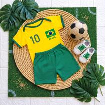Roupa Bebê Conjunto Body e Shorts Brasil Roupa Bebê Conjunto Body e Shorts Brasil