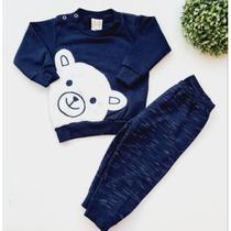 Roupa bebê menino conjunto moletom infantil inverno ursinho