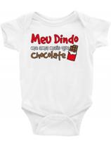 Roupa Body Bebê bebe infantil Meu dindo me ama mais que chocolate