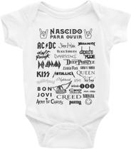 Roupa Body Bebê Infantil Nascido Para Ouvir Rock - TAMANHO G Roupa Body Bebê Infantil Nascido Para Ouvir Rock - TAMANHO G
