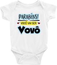 Roupa Body Bebê Infantil Parabéns Você Vai Ser Vovô