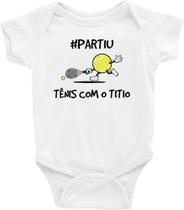 Roupa Body Bebê Infantil Partiu Jogar Tênis Com o Titio