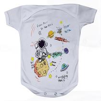 Roupa Body Bebê Manga Comprida Estampado Astronauta