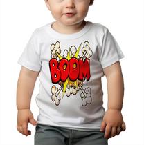 Roupa Body Bebê Manga Comprida Estampado Boom HQ Quadrinhos