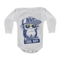 Roupa Body Bebê Manga Comprida Estampado Cool Boy