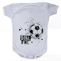 Roupa Body Bebê Manga Comprida Estampado de Futebol