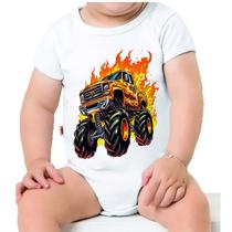 Roupa Body Bebê Manga Comprida Estampado Estampa Carros