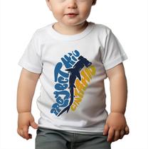 Roupa Body Bebê Manga Comprida Estampado Frase Tubarão