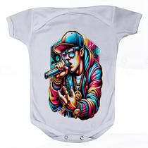 Roupa Body Bebê Manga Comprida Estampado Rapper