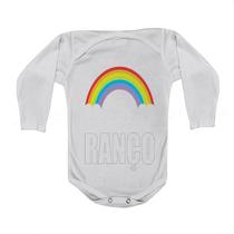 Roupa Body Bebê Manga Curta Estampado Arco Iris