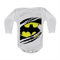 Roupa Body Bebê Manga Curta Estampado Batman