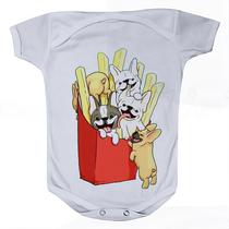 Roupa Body Bebê Manga Curta Estampado Cachorrinhos Batata