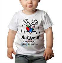 Roupa Body Bebê Manga Curta Estampado de Autismo