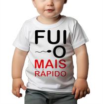 Roupa Body Bebê Manga Curta Estampado Fui o mais rápido