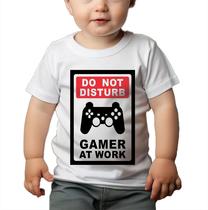 Roupa Body Bebê Manga Curta Estampado Gamer at work