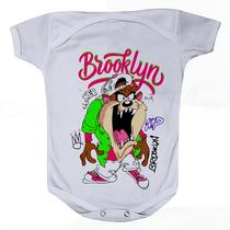 Roupa Body Bebê Manga Curta Estampado Taz Brooklyn