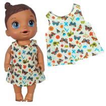 Roupa boneca para baby alive - vestido borboletas - casinha 4