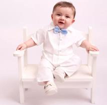 Roupa Branca Social Pajem Menino Bebê Ravi Batizado Casamento Festa Apresentação Infantil.