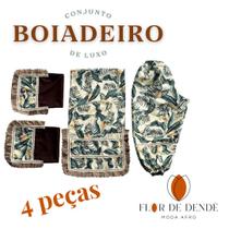 Roupa caboclo boiadeiro oxóssi estampa perfeita folhagens umbanda candomblé