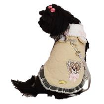 Roupa Cachorros Inverno Pet Casaco C/ Guia Matelassê Dudog