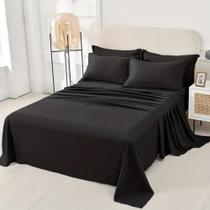 ROUPA CAMA Jogo De Lençol Casal Padrão 04 Peças LISO PREMIUM