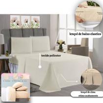 ROUPA CAMA Jogo Lencol Casal Queen 4 PECAS PREMIUM Liso REVENDA HOTEL POUSADA DECORACAO QUARTO