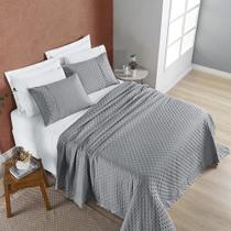 Roupa Cama Solteiro London 200 Fios Bordado Inglês Cinza