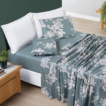 Roupa Cama Solteiro Nyla 200 Fios Estampada - Verde