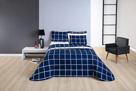 Roupa Cama Solteiro Xadrez 2 Peças Azul - JM Enxovais Roupa Cama Solteiro Xadrez 2 Peças Azul - JM Enxovais