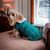 Roupa capa pet frio inverno ajustável 13 tamanhos fácil de colocar cachorro e gato square Cor:VerdeTamanho:6