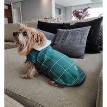 Roupa capa pet frio inverno ajustável 13 tamanhos fácil de colocar cachorro e gato square Cor:VerdeTamanho:6