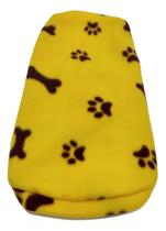 Roupa capa soft para cachorro amarelo com patinhas tamanho P