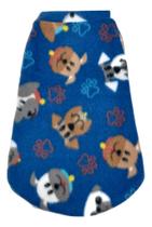 Roupa capa soft para cachorro cor azul estampada tamanho G