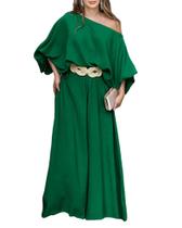 Roupa coordenada CHICME Summer Off-Shoulder Lantern Shoulder