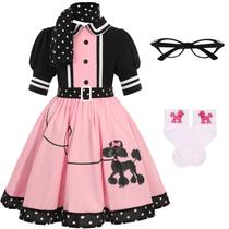 Roupa Costumerry, saia de poodle dos anos 50, fantasia para meninas (8 a 10 anos) Roupa Costumerry, saia de poodle dos anos 50, fantasia para meninas (8 a 10 anos)