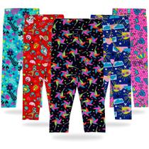 Roupa Criança Calças Infantil Menina 5 Peças de Legging