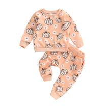 Roupa de abóbora de Halloween para menina YINGISFITM 18-24M
