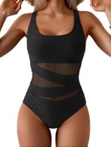 Roupa de banho B2prity One Piece Mesh Tummy Control preta Roupa de banho B2prity One Piece Mesh Tummy Control preta