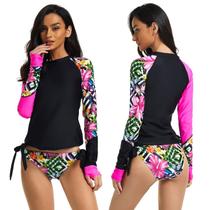 Roupa de banho casual feminina com proteção solar