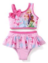 Roupa de banho Disney Toddler Girls One Shoulder Bow Tie Tankini 2Y