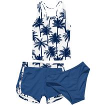 Roupa de banho Enlifety Teen Girl 15-16 anos azul marinho havaiano
