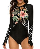 Roupa de banho feminina Rash Guard SELINK de manga comprida UV 50+ preta Roupa de banho feminina Rash Guard SELINK de manga comprida UV 50+ preta