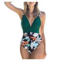 Roupa de banho feminina sexy com estampa de flores monokini push up maiô de uma peça