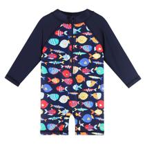 Roupa de banho HUAANIUE para bebê/criança pequena, peça única, UPF 50+, manga comprida Roupa de banho HUAANIUE para bebê/criança pequena, peça única, UPF 50+, manga comprida